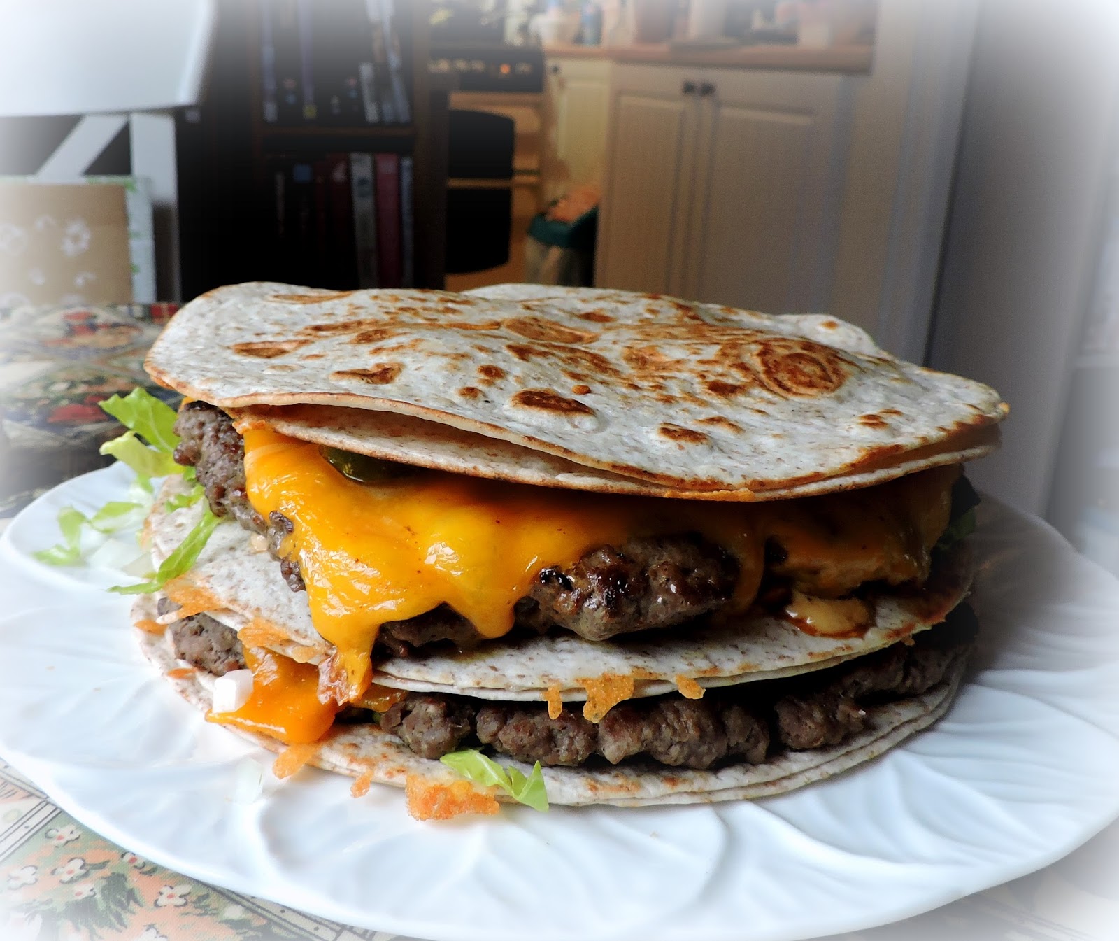 The English Kitchen Quesadilla Cheese Burgers