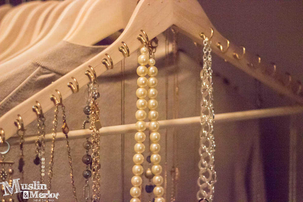 DIY Hook Hanger for Jewelry Organization Muslin and Merlot