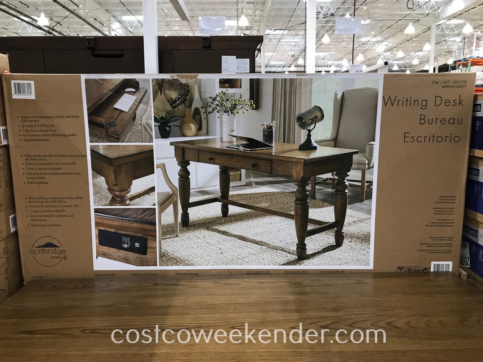 Northridge Home Writing Desk Costco Weekender
