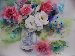 watercolor japanese watercolors paintings flowers opera japan vase flower cosicas varias bouquet painting roses mug