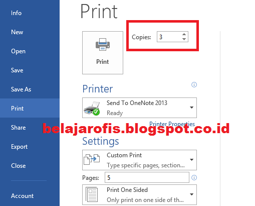 Cara Mudah Mencetak Dokumen Pada Microsoft Word 2013