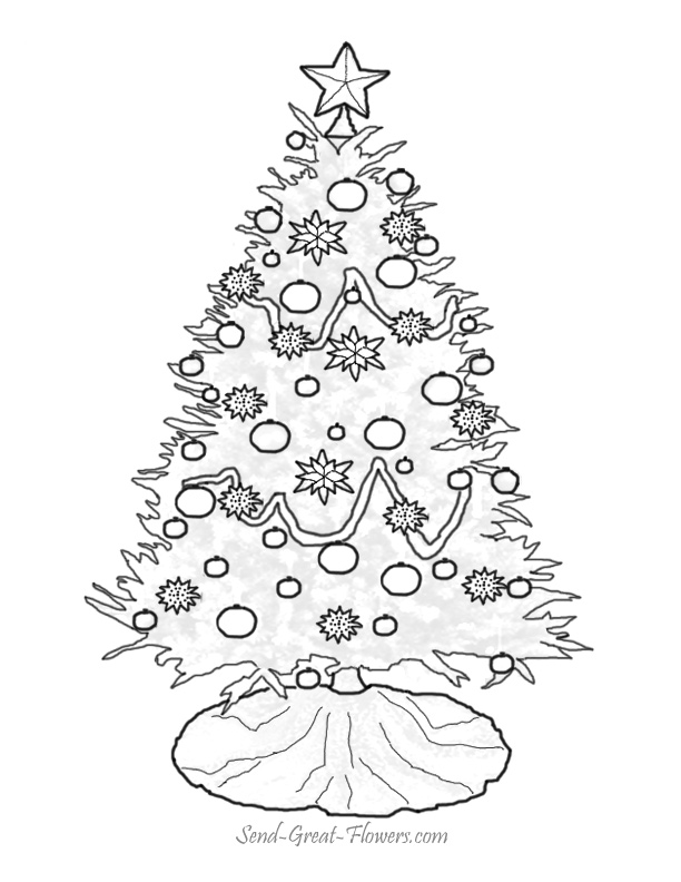 printable christmas tree coloring pages - photo #49