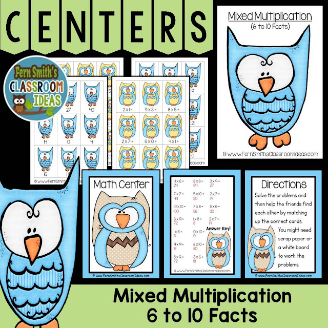 Fern Smith's Classroom Ideas Mixed Multiplication Center Games at TeacherspayTeachers.