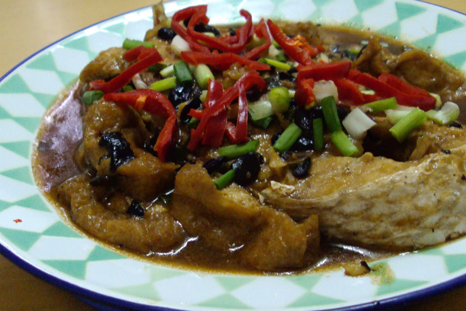 Braised Fish with Bean Curd Puff and Bean Paste