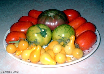 A sampling of heirloom tomatoes from the Glamorosi garden in Philadelphia