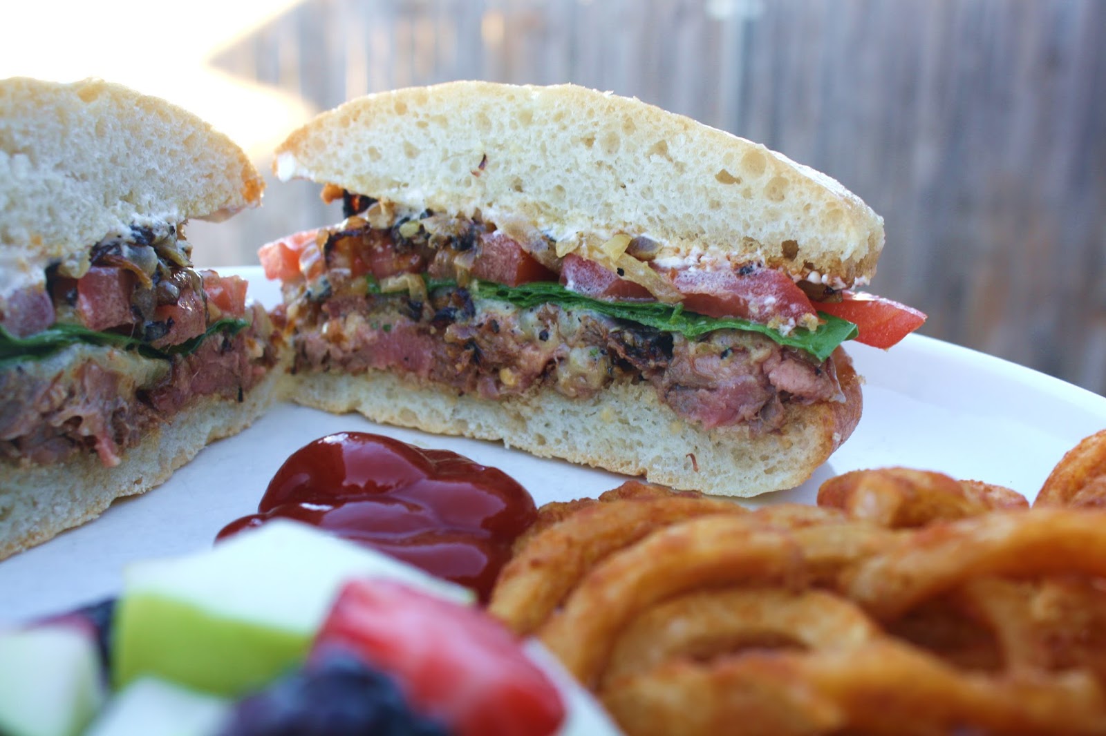 what's for dinner? grilled flank steak sandwiches with caramelized