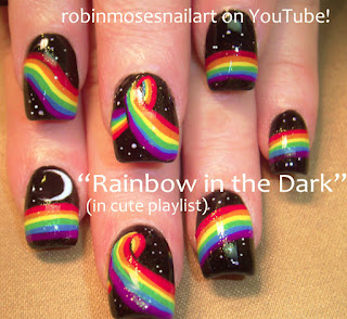 rainbow in the dark nails, moonbow, moonbow nails, nightbow, night rainbow, night rainbow nails, rainbow in the dark, 