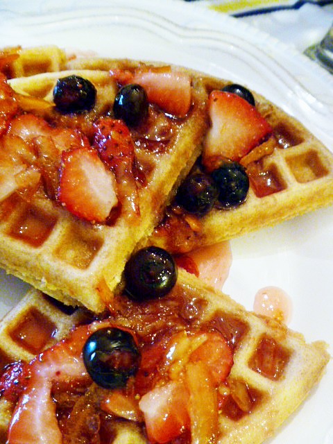 Multi-Grain Citrus Waffles are not only HEALTHIER for you, but taste sinfully good with the special berry topping! Slice of Southern