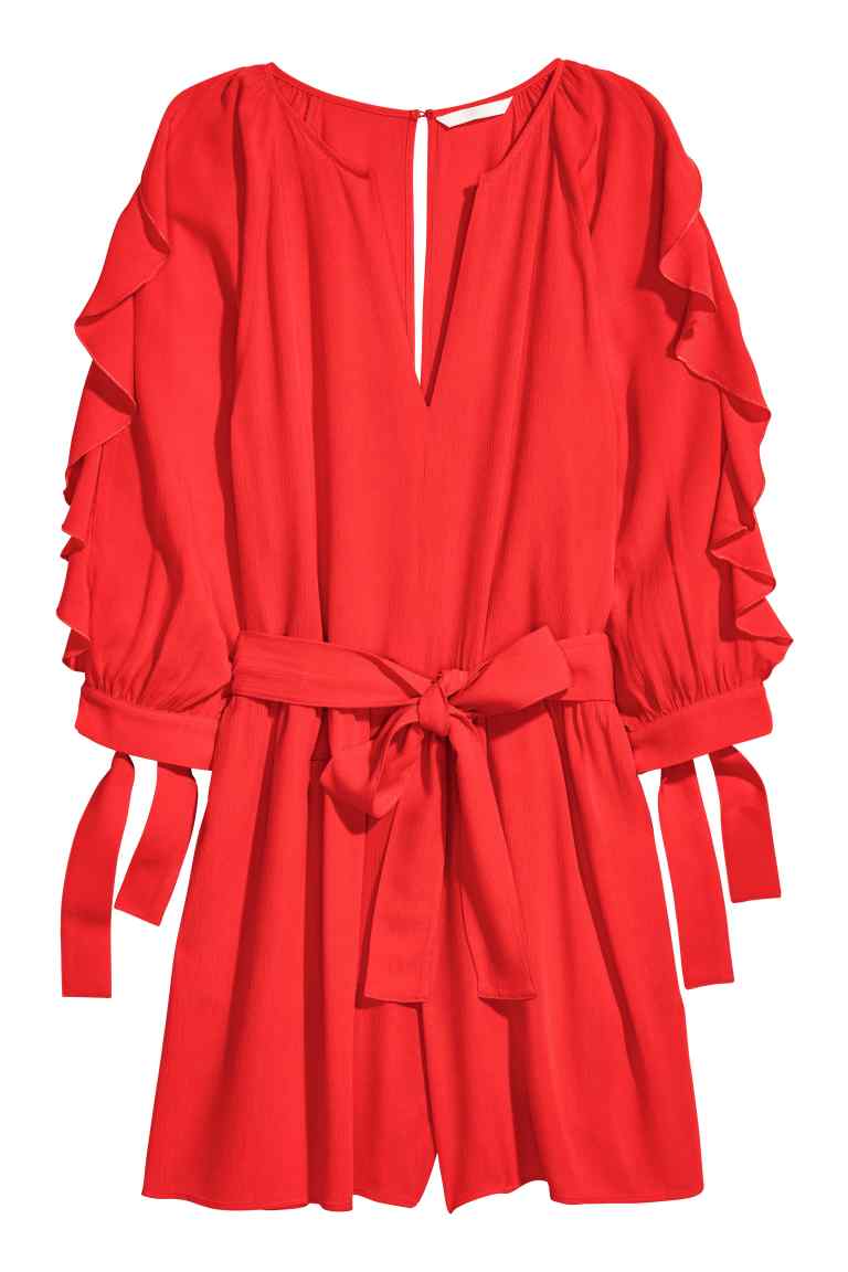 H&M czerwony kombinezon z falbankami H&M czerwony kombinezon z falbankami