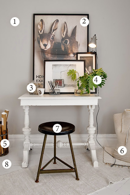 Blog Achados de Decoração. Apartamento decorado em branco, preto e cinza chic.