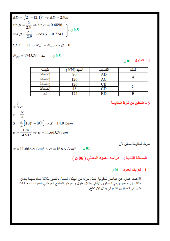 اختبار تقني رياضي هندسة مدنية اختبار تقني رياضي هندسة مدنية