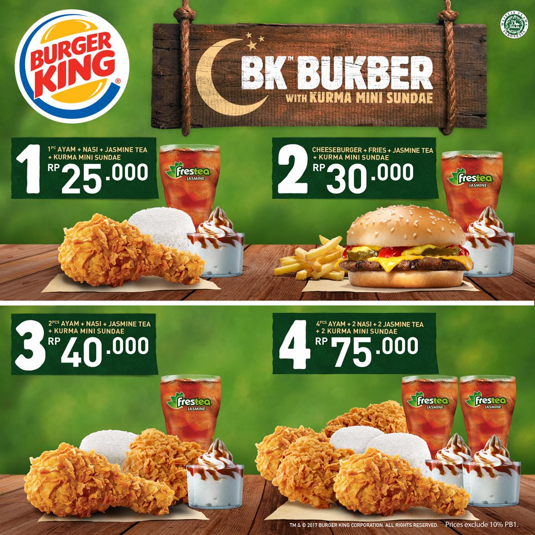 Harga Menu Paket Buka Puasa BK BukBer di Burger King 2019 Daftar