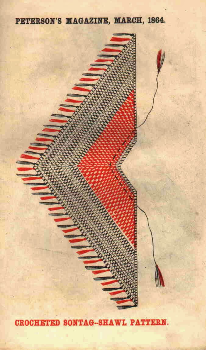 In The Swan s Shadow Sontag Shawl Pattern Peterson s Magazine March in-the-swan-s-shadow-sontag-shawl-pattern-peterson-s-magazine-march