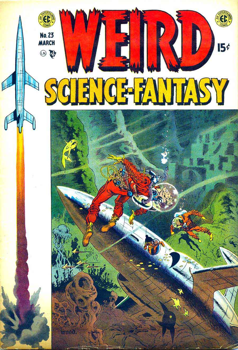 Weird Science-Fantasy v1 #23 ec comic book cover art by Wally Wood