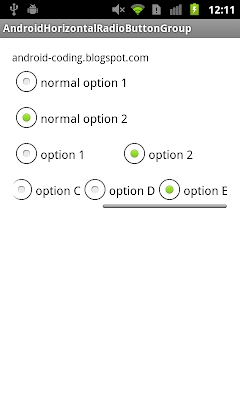 horizontal and scrollable Radio Button Group