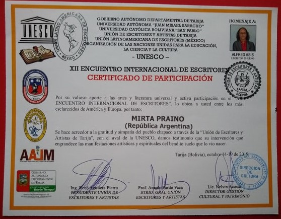 XII Encuentro Internacional de Escritores, realizado en el Estado Plurinacional de Tarija  Bolivia,