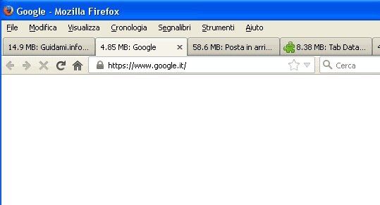 Addon Tab Data Firefox memoria consumata da schede aperte