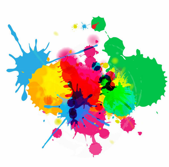 Ai Eps イラストレーター 飛び散ったインク Colorful Bright Ink Splashes On White Background