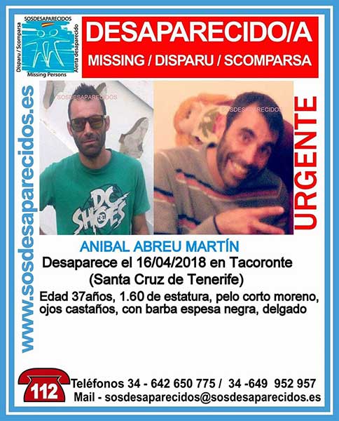 Desaparecido en Tacoronte, Tenerife, Anibal Abreu Desaparecido en Tacoronte, Tenerife, Anibal Abreu