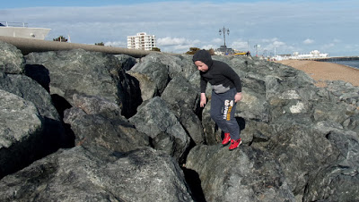 southsea sea defences rocks by pyramics centre