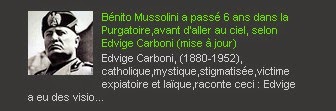 Bénito Mussolini a passé 6 ans dans la Purgatoire,avant d'aller au ciel, selon Edvige Carboni