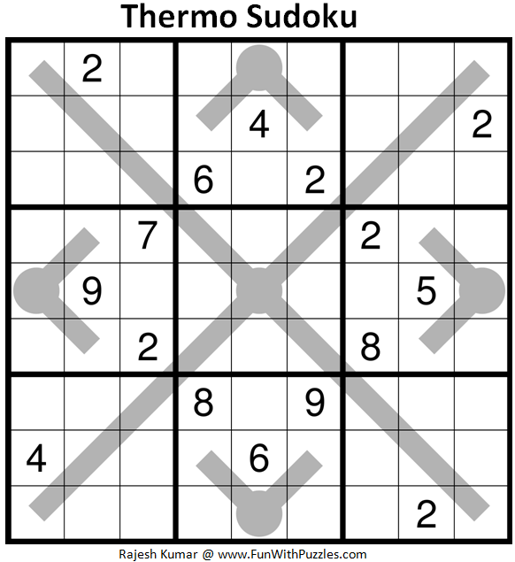 Thermometer Sudoku Puzzle (Fun With Sudoku #360)