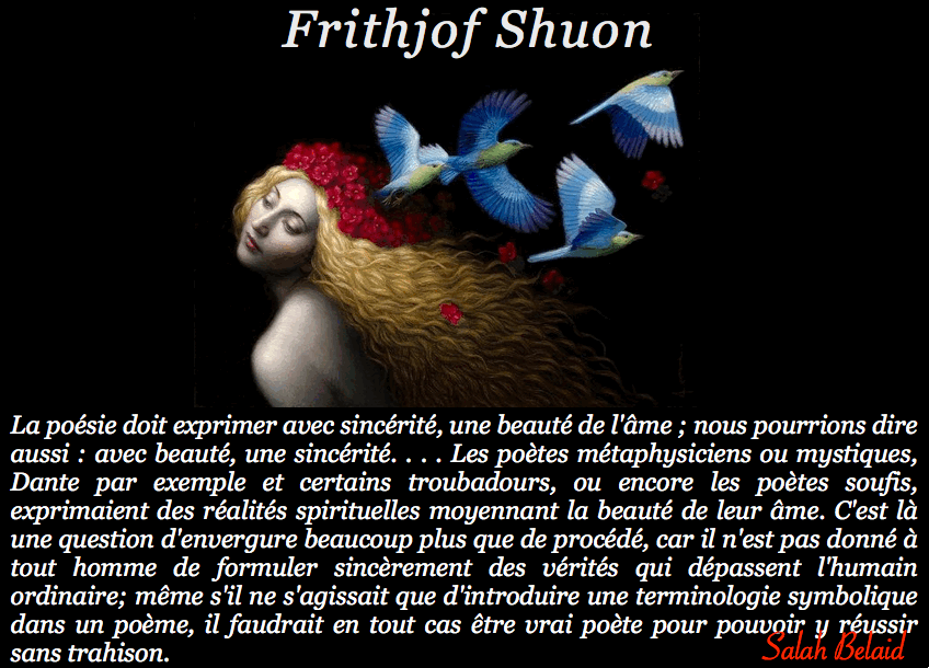 La poésie doit exprimer avec sincérité, une beauté de l