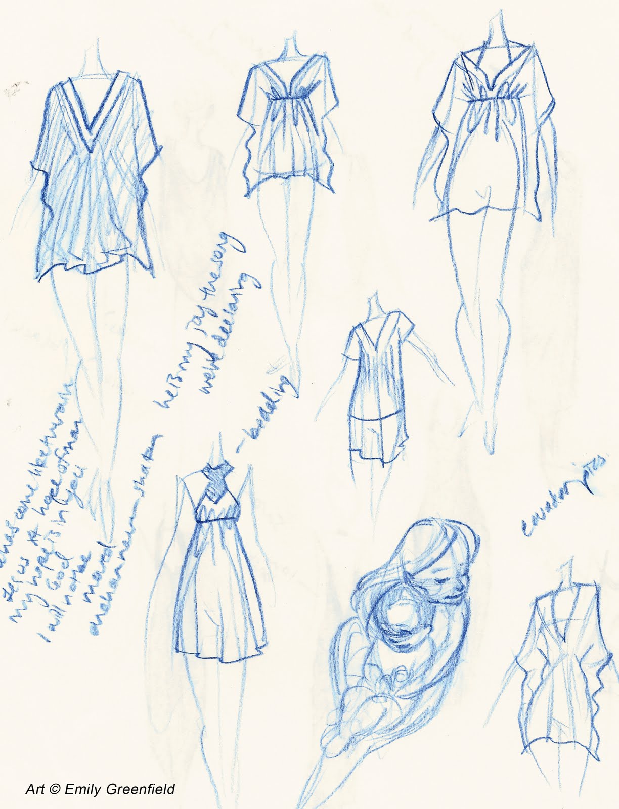 Emily's Sketchblog: Sketchbook: Church and fashion!