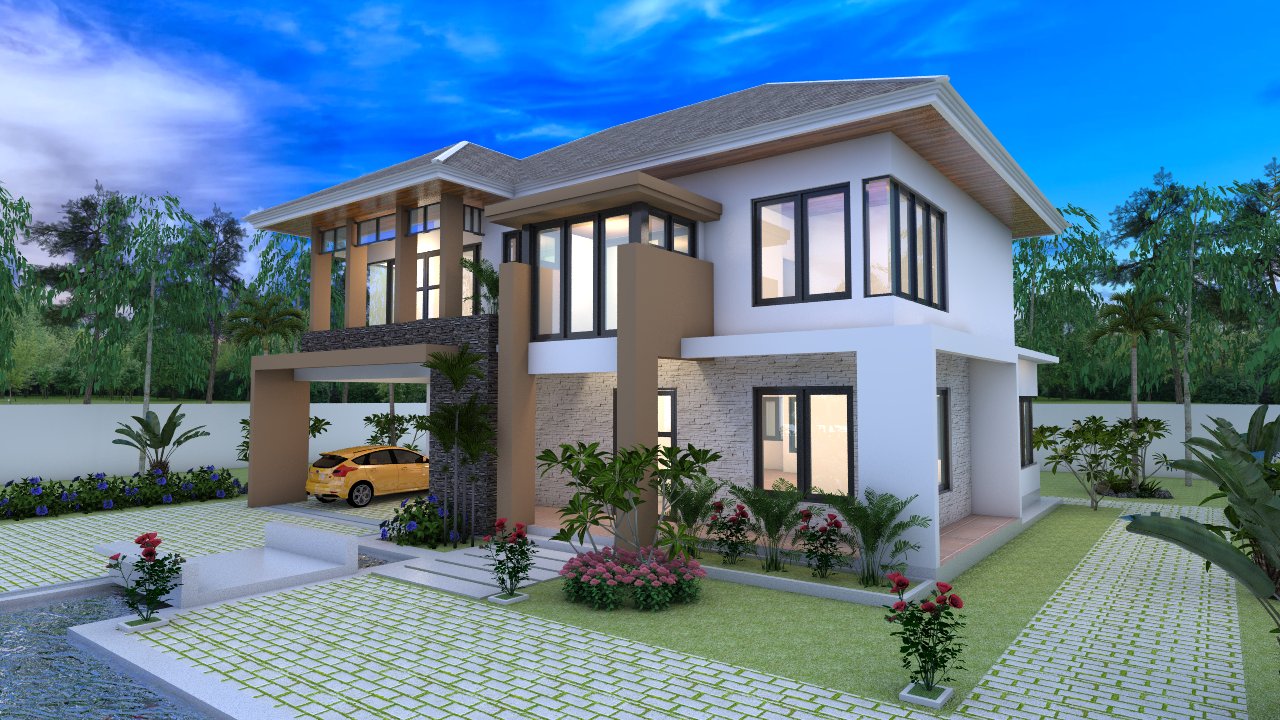  SketchUp  Modeling Home Design  Plan Size 14x11m Samphoas 