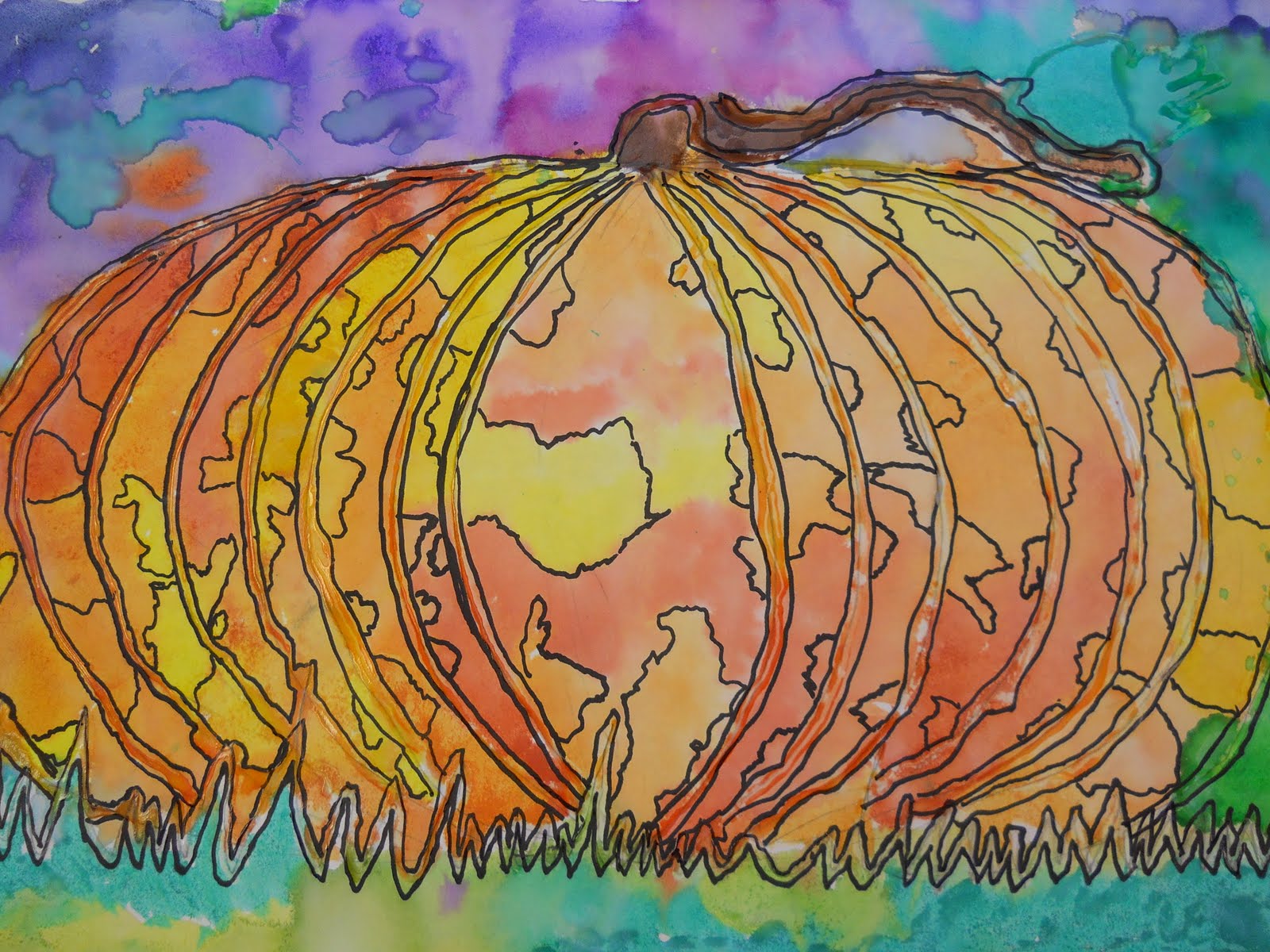 Mrs. Hull's Art Room: 5th Grade Watercolor Pumpkins