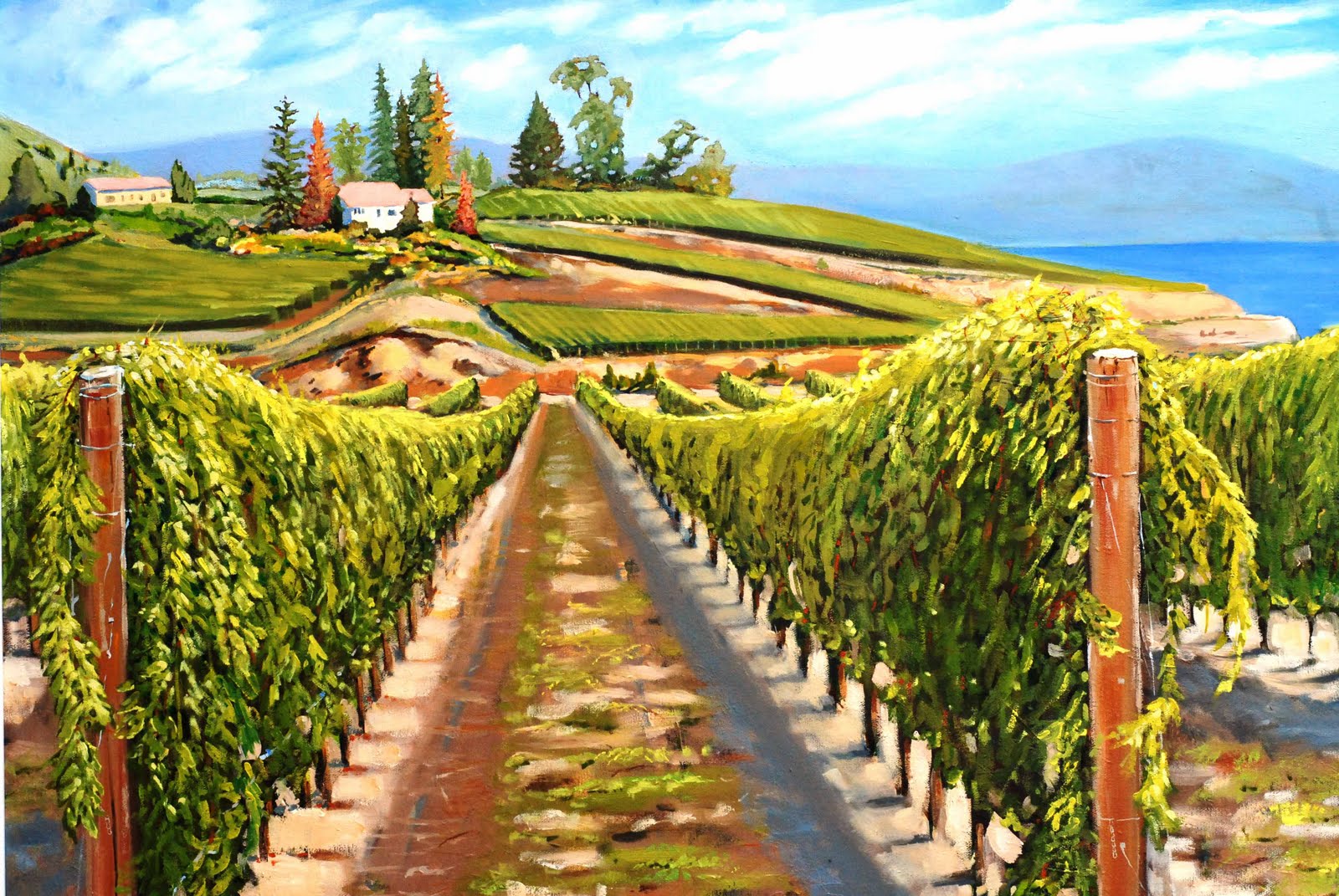 Ron Unruh Art Blog D'Angelo Estate Vineyard Painting
