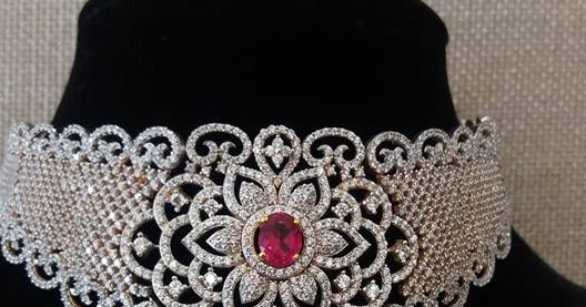 White Gold Diamond Necklace - Jewellery Designs
