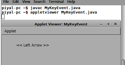 CODINGPLAN: Java program for keyboard event handling