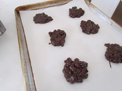 chocolate peanut butter globs baking tray ready for oven cookie recipe