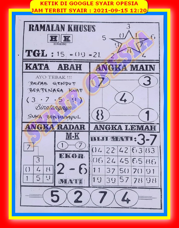 Syair Harian Hk 15 September 2021 Kode Syair Sgp Hk Sd Motesia