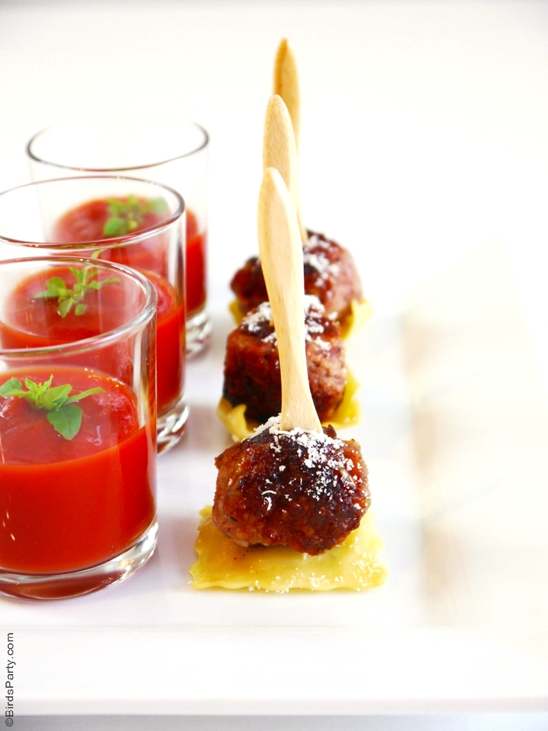 Party Food | Italian Sausage & Ravioli Appetizer Recipe - BirdsParty.com