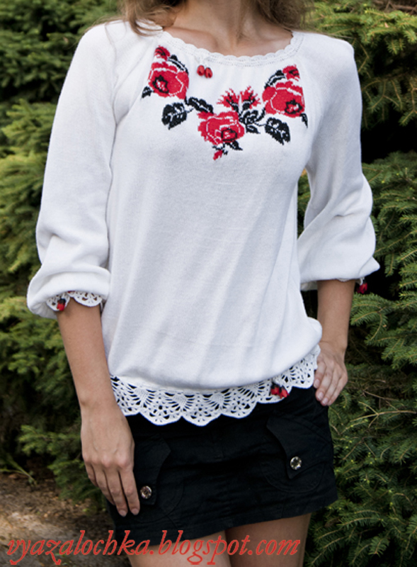 Вязалочка: Вышиванка вязаная