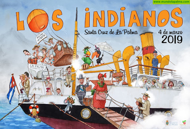 El cartel de Los Indianos 2019: una gran viñeta de humor que refleja la diversión y riqueza del número grande del Carnaval palmero