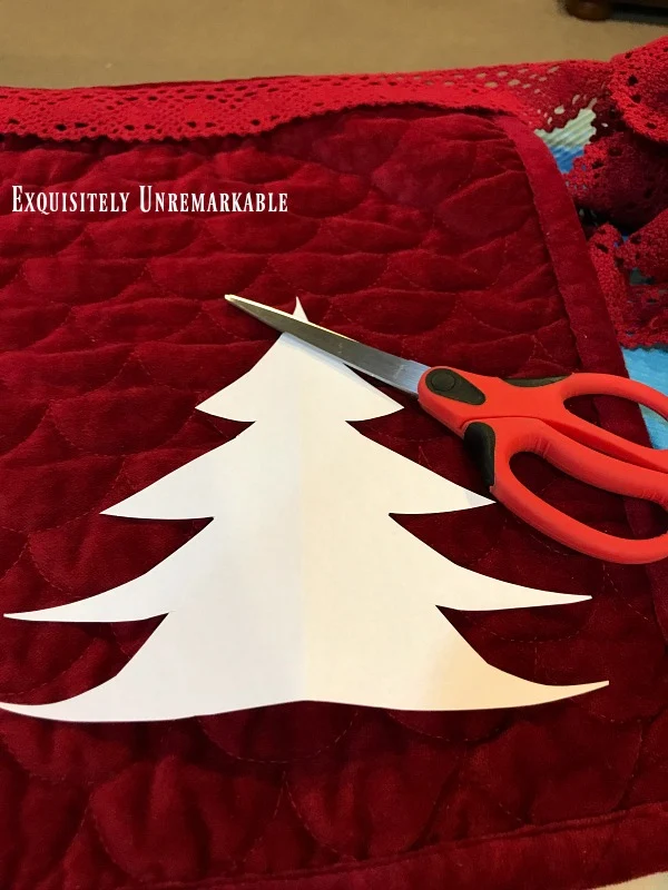 Christmas Tree Paper Pattern And Scissors