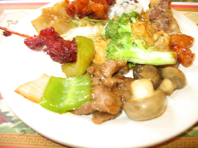 Pepper Steak, Mushrooms, Chicken and Broccoli, Teriyaki Chicken, Sushi too!