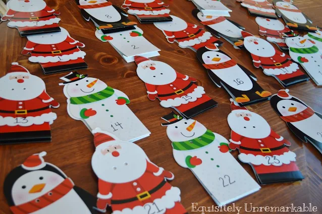 Paper die cut Christmas character treat bags