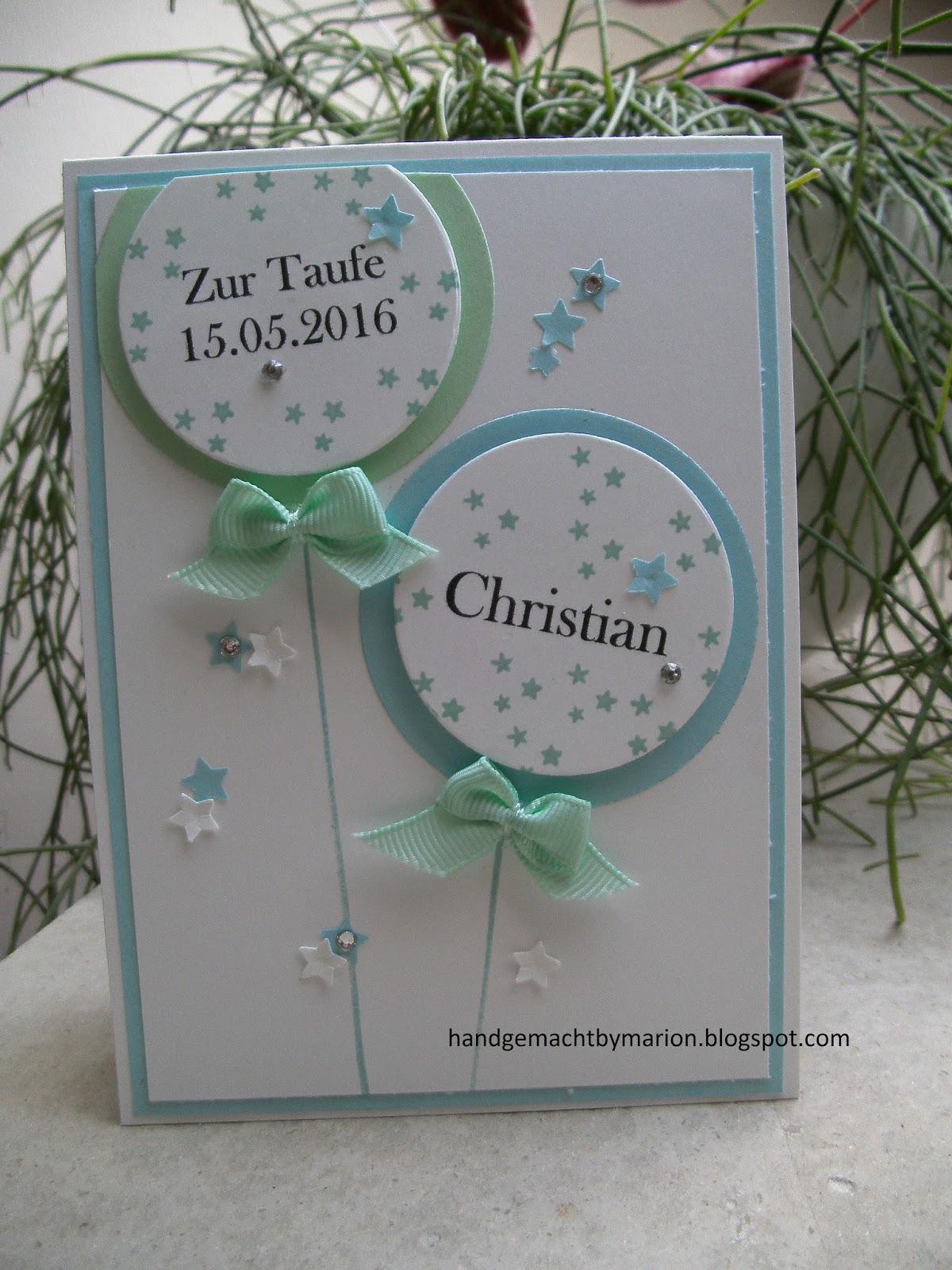Handgemacht by Marion: Heute mal eine Taufkarte