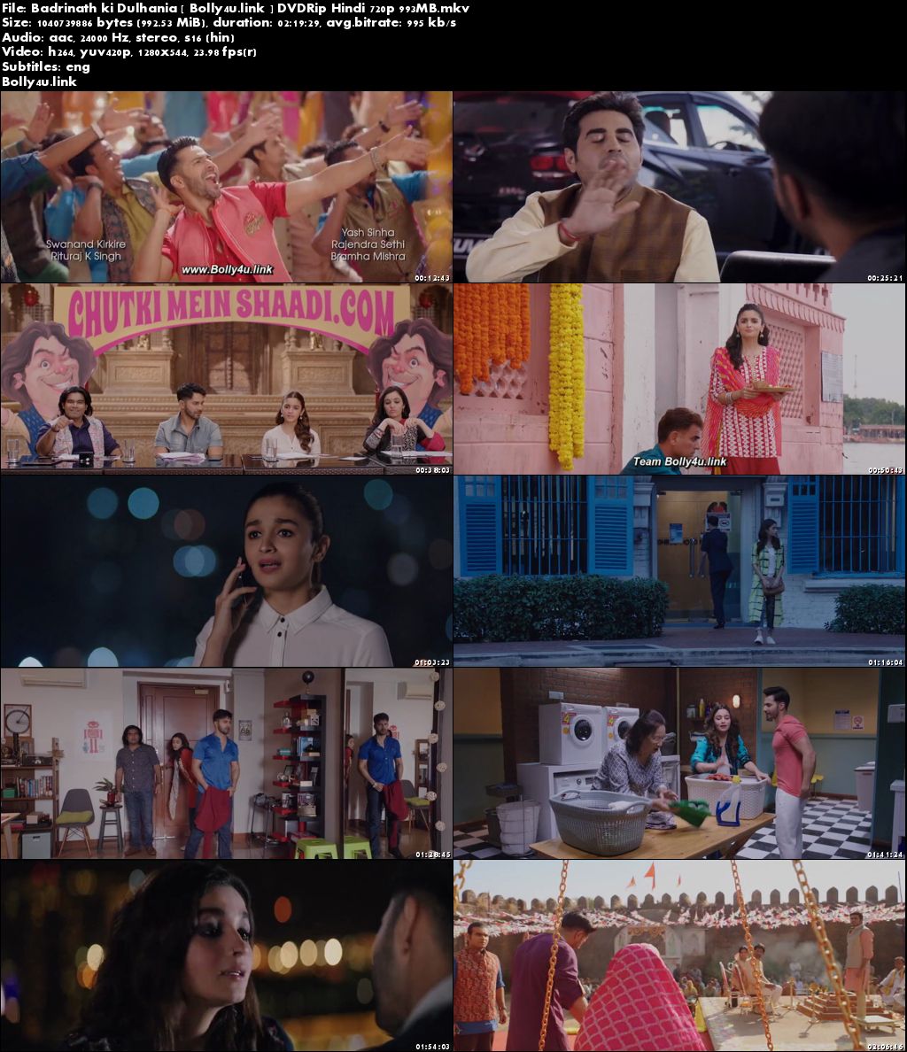 Badrinath Ki Dulhania 2017 DVDRip 950MB Hindi 720p ESub Download Badrinath Ki Dulhania 2017 DVDRip 950MB Hindi 720p ESub Download
