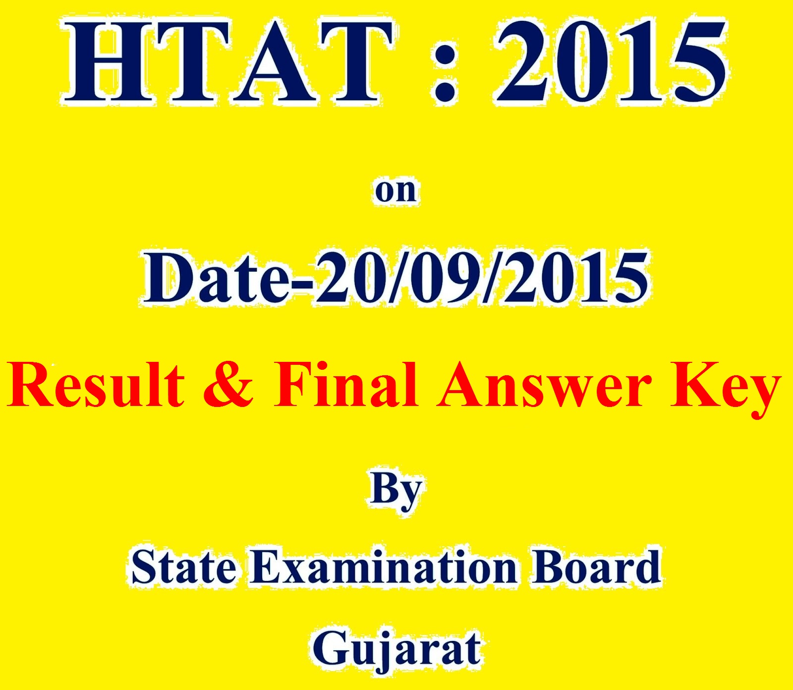 HTAT-2015 Result & Final Answer Key (Official)