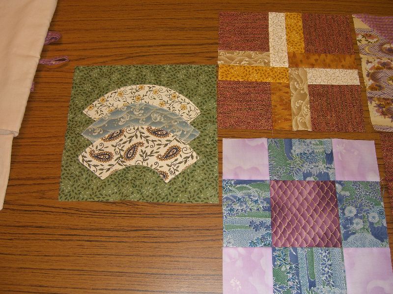 sashiko and other stitching Japanese Taupe Quilt Blocks as Block of