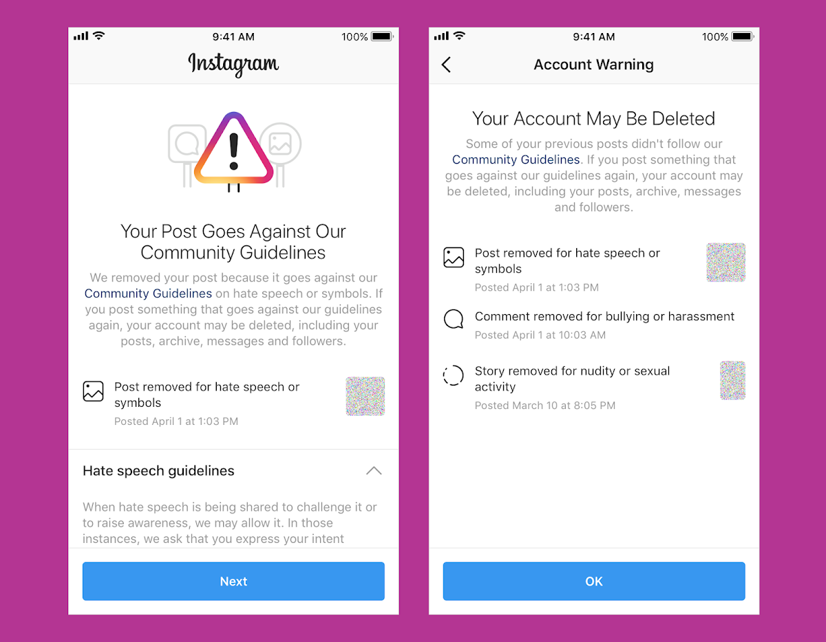 Instagram is updating its rules for removing accounts for violating its policies