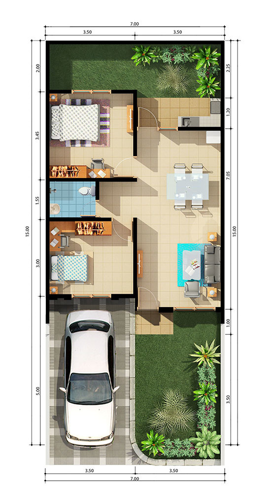 rumah minimalis 6x10 kamar 4