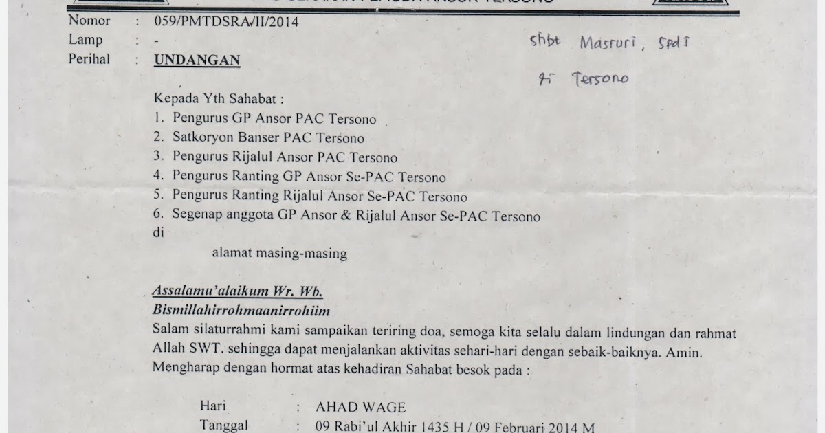 Contoh Kop Surat Rijalul Ansor Contoh Kop Surat