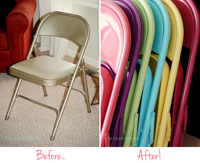 Diy: Pintar con spray colores las sillas plegables :