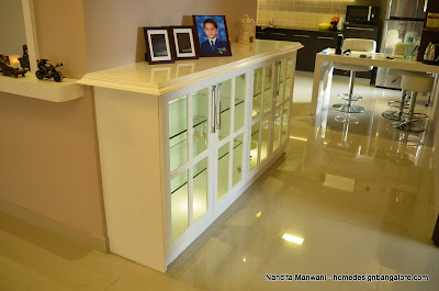 White Crockery unit with Lighting